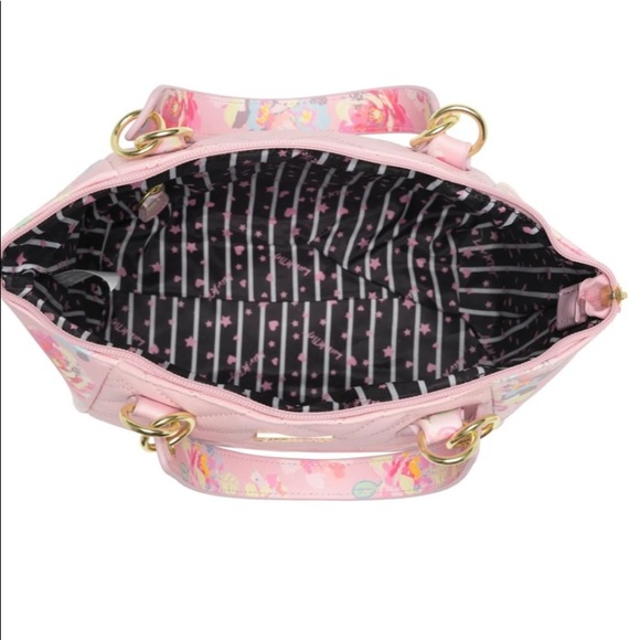 (SOLD)Betsey Johnson crossbody pink floral crescent shape - Picture 7 of 9